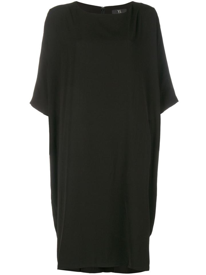 Y's Half Sleeve Midi Dress - Black