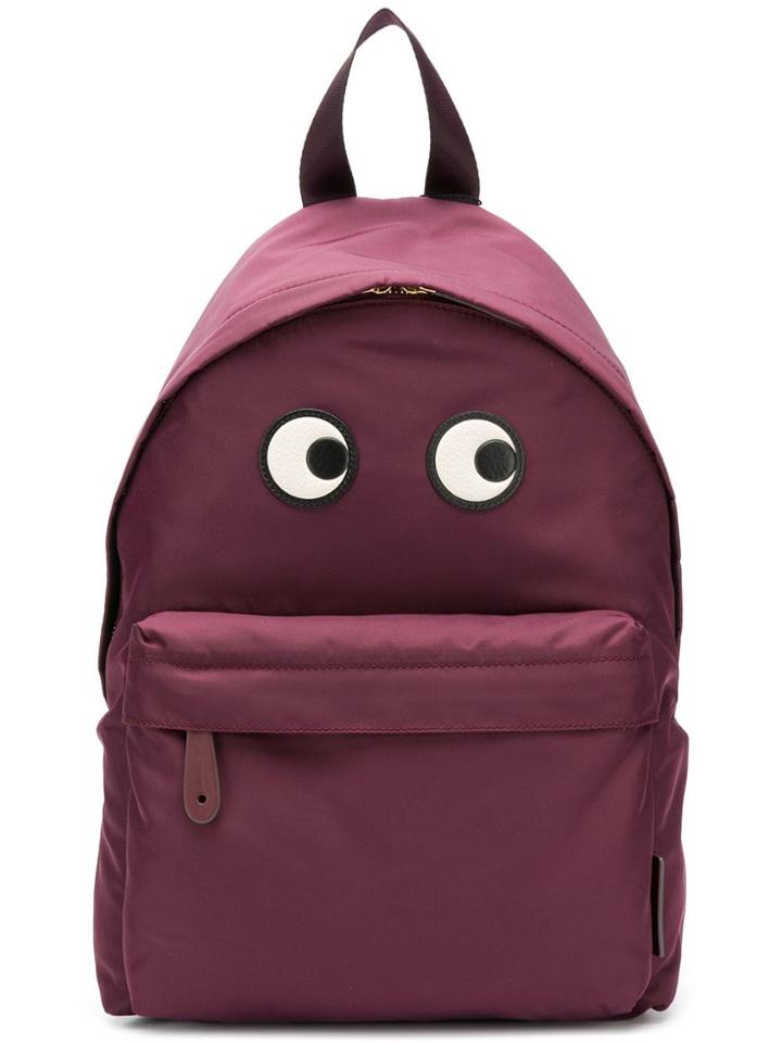 Anya Hindmarch Backpack Eyes In Claret Nylon - Red