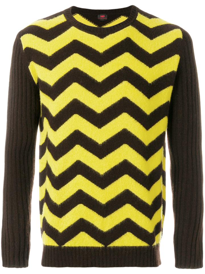 Mp Massimo Piombo Zig Zag Patterned Jumper - Brown