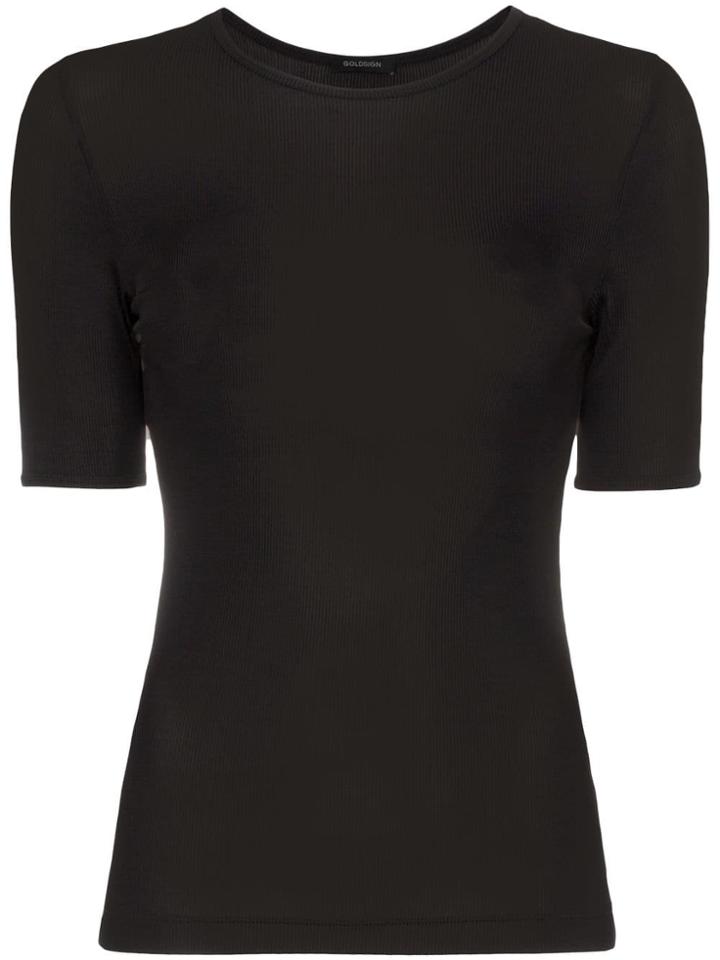 Goldsign Ribbed Short-sleeve T-shirt - Black