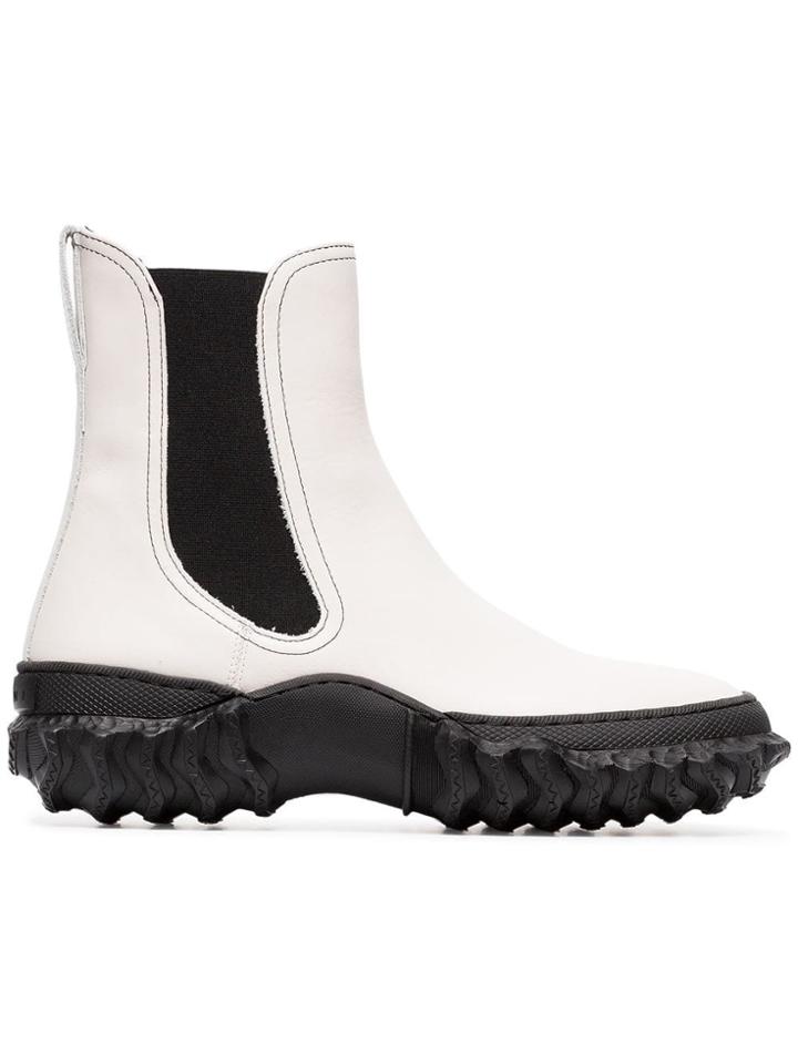 Marni Black And White Scuba And Leather Ankle Boots