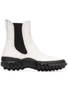 Marni Black And White Scuba And Leather Ankle Boots