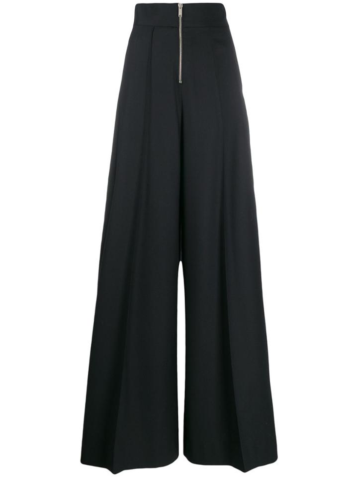Maison Margiela Zip Detail Wide-leg Trousers - Blue