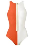 Adriana Degreas Panelled Swimsuit, Women's, Size: G, Yellow/orange, Polyamide/spandex/elastane