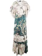 Patbo Chinoiserie Wrap Kimono Dress - Blue