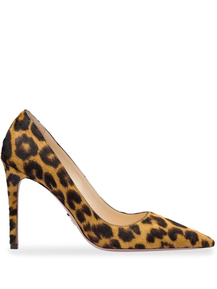 Prada Animal Print 100mm Pumps - Brown