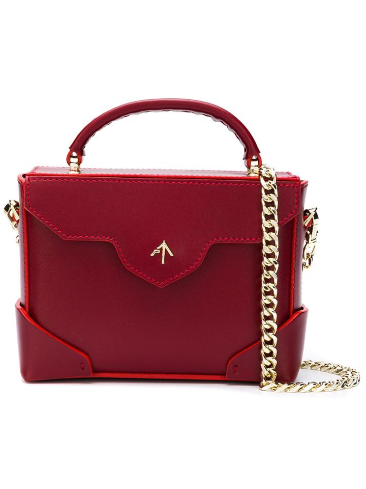 Manu Atelier Micro Bold Crossbody Bag - Red