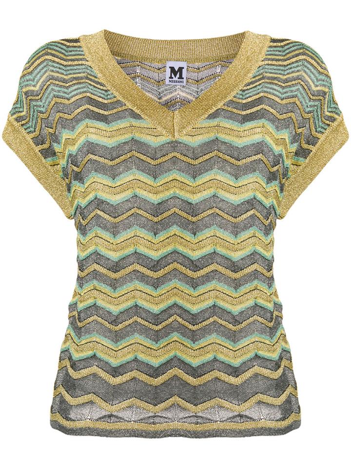 M Missoni Zigzag Knit Top - Grey