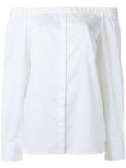 Andrea Marques Off Shoulder Blouse, Women's, Size: 44, White, Cotton