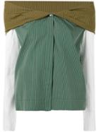 Isa Arfen - Colour-block Shirt - Women - Cotton - 10, Green, Cotton