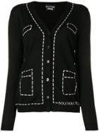 Moschino Trompe L'oeil Overstitched Cardigan - Black