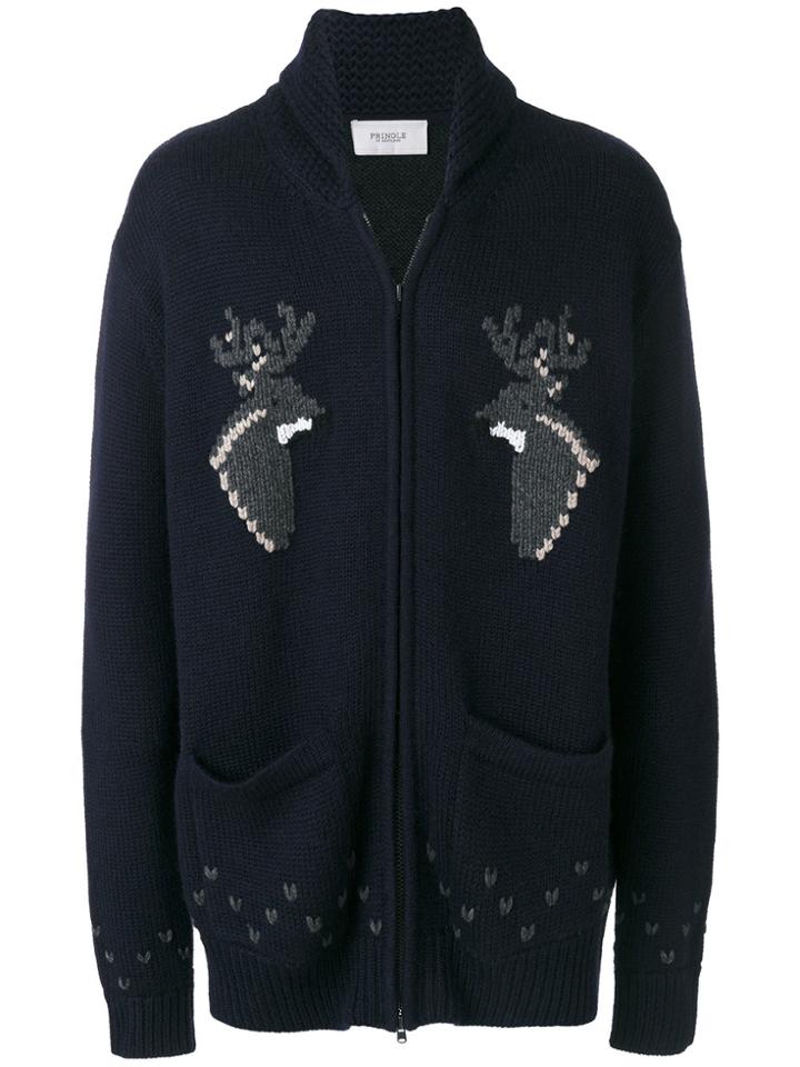 Pringle Of Scotland Reindeer Jacquard Cardigan - Black