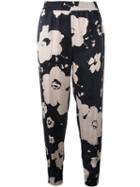 Twin-set Floral Print Trousers, Women's, Size: Xxs, Black, Viscose