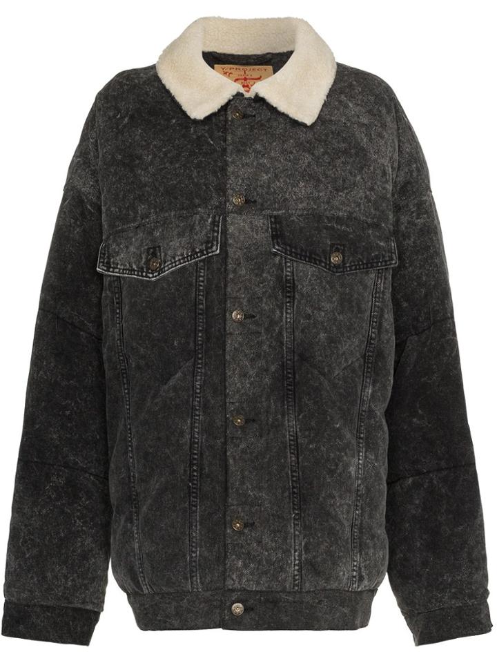 Y / Project Denim Puffer Jacket - Black