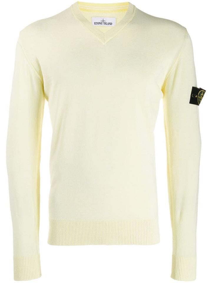 Stone Island V-neck Sweater - Yellow
