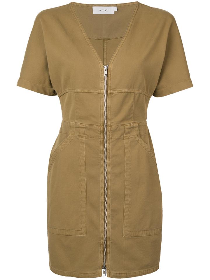 A.l.c. Plunge Neck Mini Dress - Brown