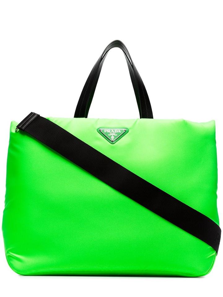 Prada Medium Padded Tote Bag - Green