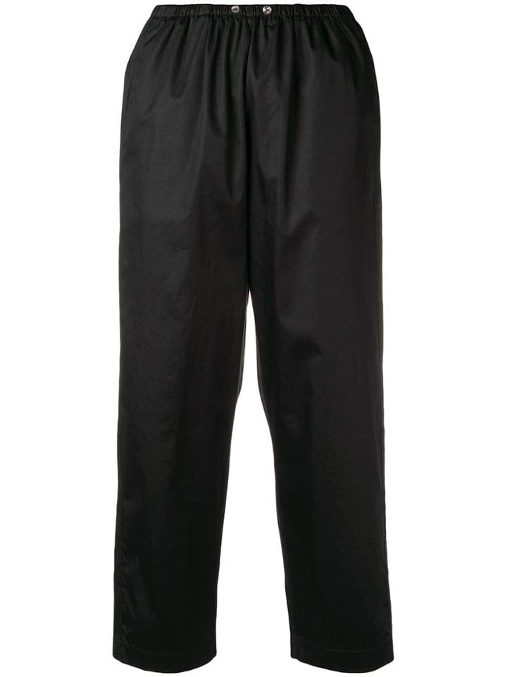 Forte Forte Loose Fit Cropped Trousers - Black