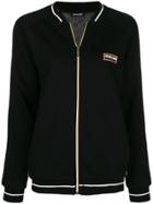 Roberto Cavalli Leopard Print Bomber Jacket - Black