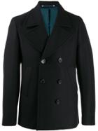 Ps Paul Smith Textured Double-breasted Coat - Black