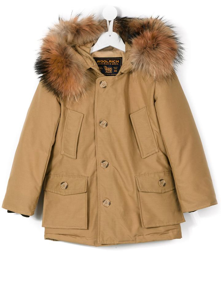 Woolrich Kids Fur Collar Parka, Boy's, Size: 6 Yrs, Brown