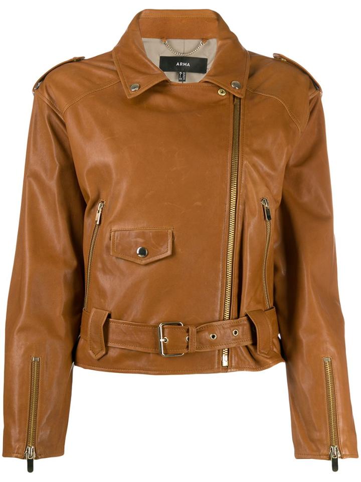 Arma Doris Lee Biker Jacket - Brown