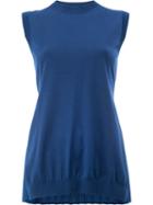 Marni - Fitted Knitted Top - Women - Silk/cotton/acetate - 40, Blue, Silk/cotton/acetate