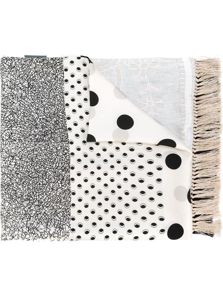 Pierre-louis Mascia Mixed-print Scarf, Adult Unisex, Nude/neutrals, Silk