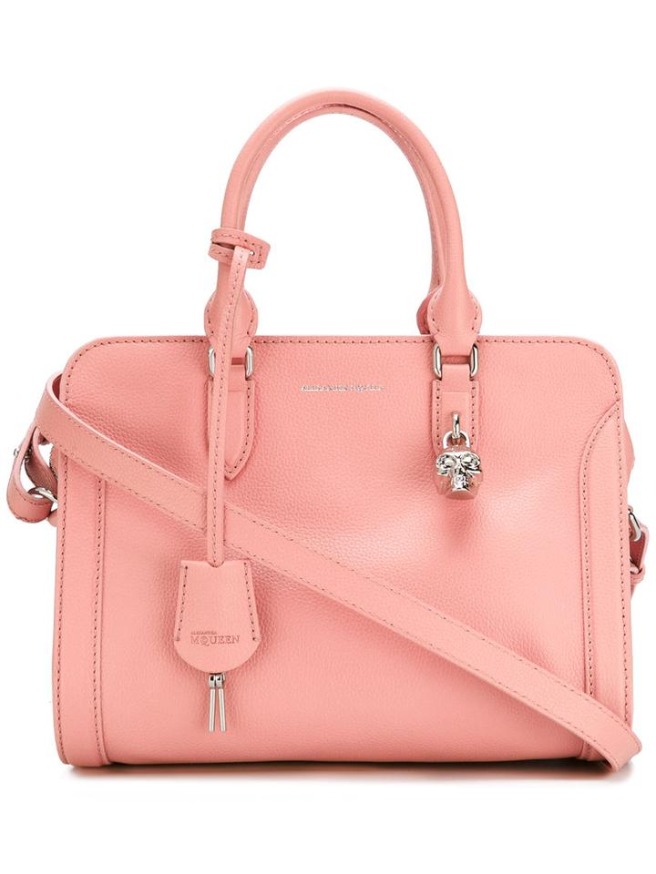 Alexander Mcqueen Padlock Crossbody Bag, Women's, Pink/purple, Calf Leather