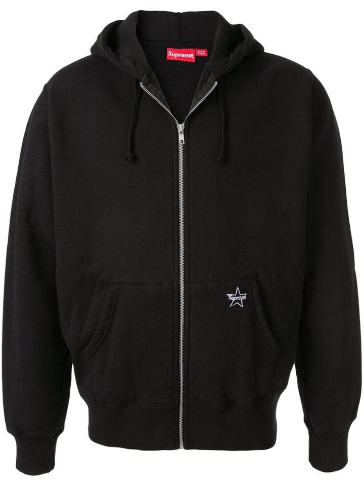 Supreme Star Zip Up Hoodie - Black