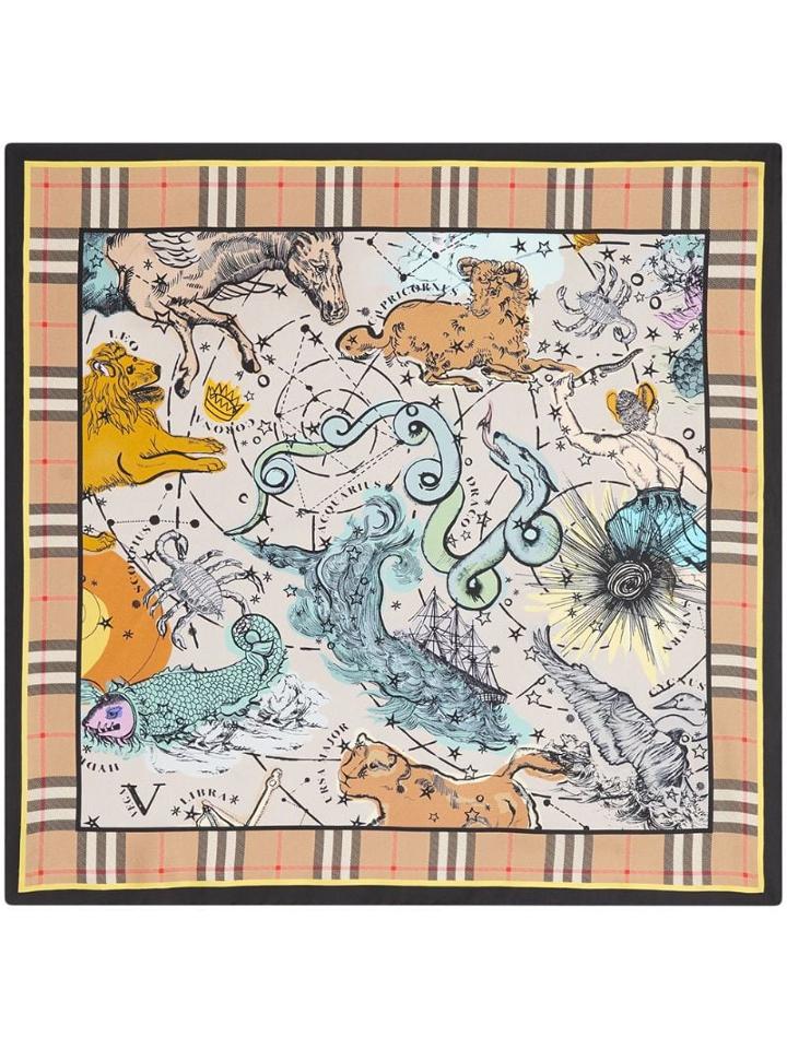 Burberry Kids Constellation Print Scarf - Brown