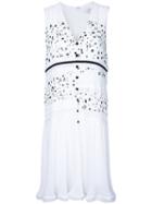Carven Dots Print Buttoned Dress, Women's, Size: 42, White, Polyester