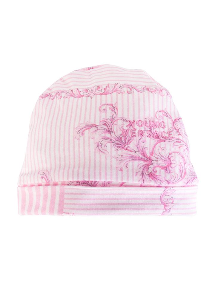 Young Versace Striped Hat, Girl's, Size: 50 Cm, Pink/purple