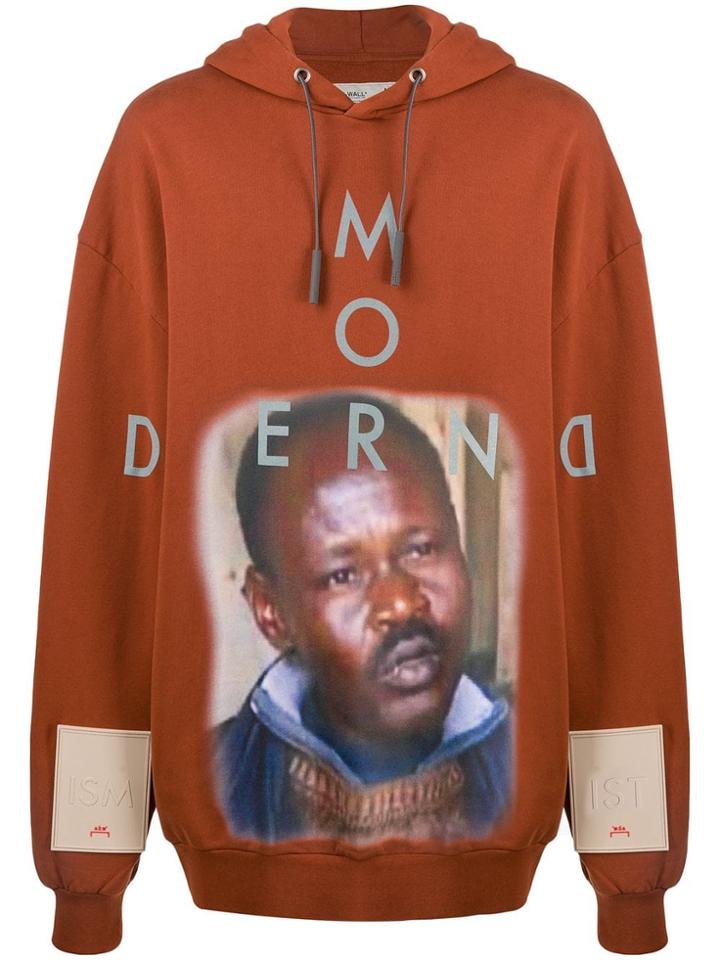 A-cold-wall* Oversized Modern Print Hoodie - Orange