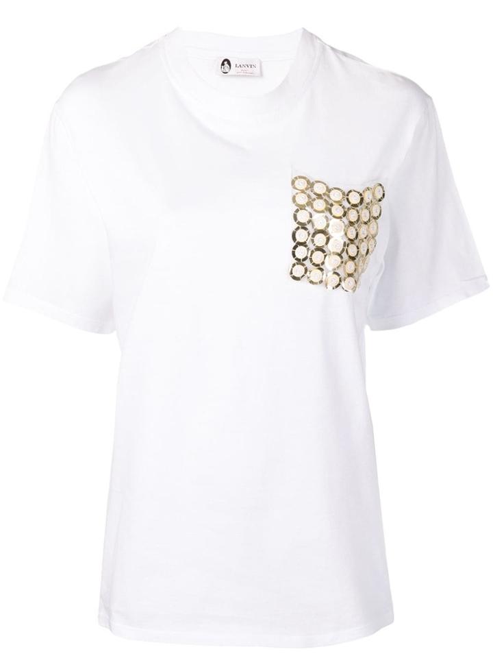 Lanvin Embellished Chest Pocket T-shirt - White
