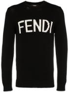 Fendi Logo Intarsia Jumper - Black
