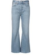 Re/done - Flared Cropped Jeans - Women - Cotton - 26, Blue, Cotton