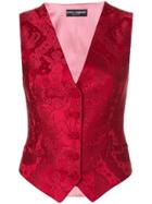 Dolce & Gabbana Brocade Waistcoat - Red