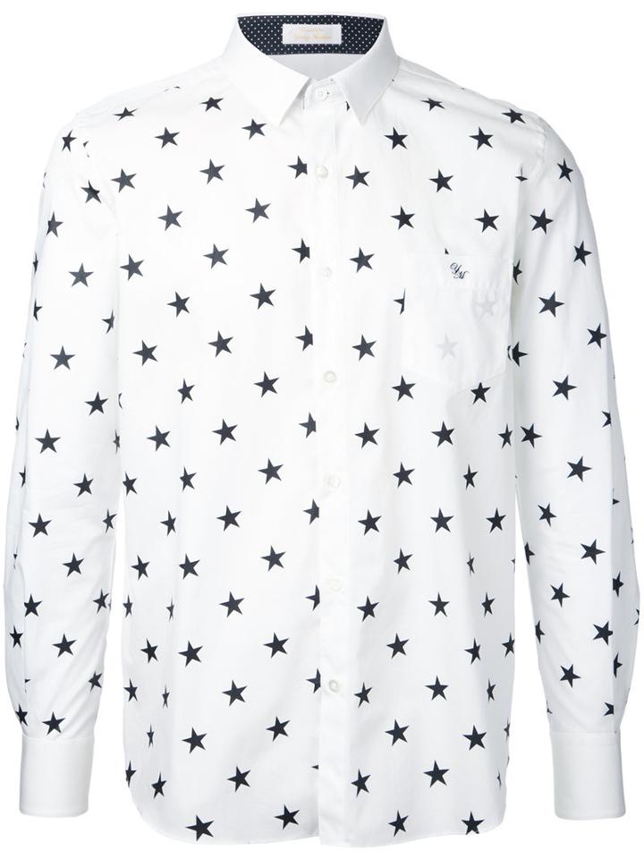 Education From Youngmachines Stars Print Shirt, Men's, Size: 3, White, Cotton