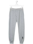 Neil Barrett Kids Lightning Bolt Print Track Pants - Grey