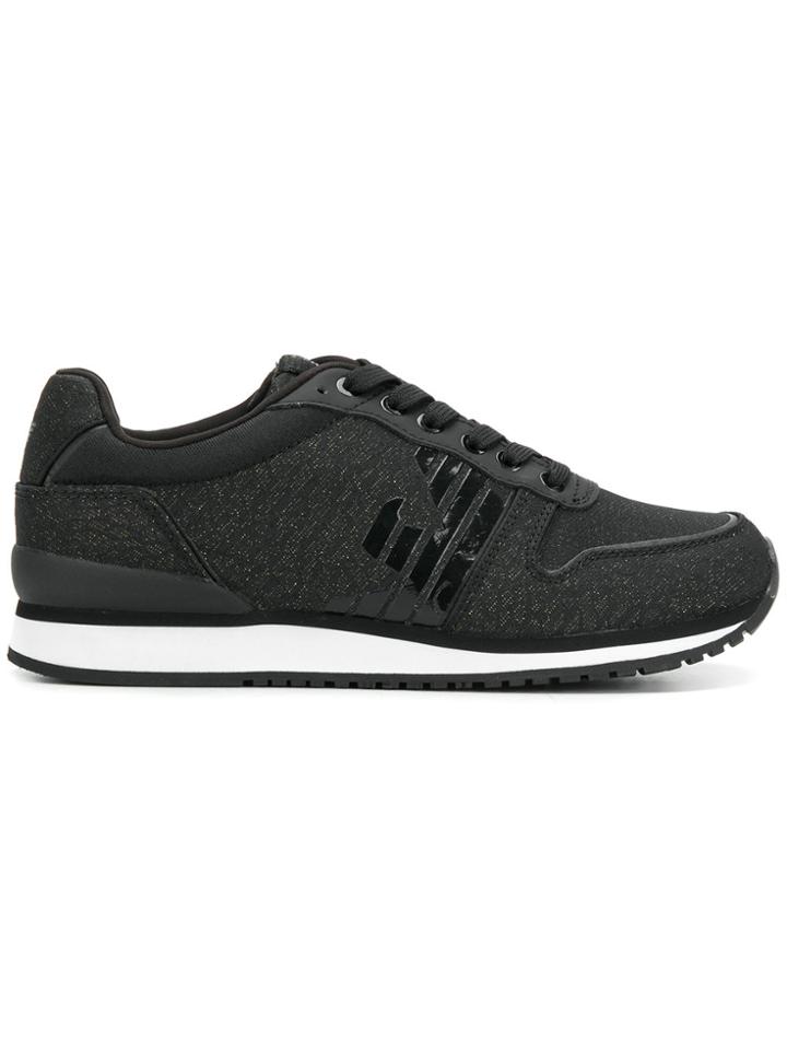 Emporio Armani Metallic Sneakers - Black