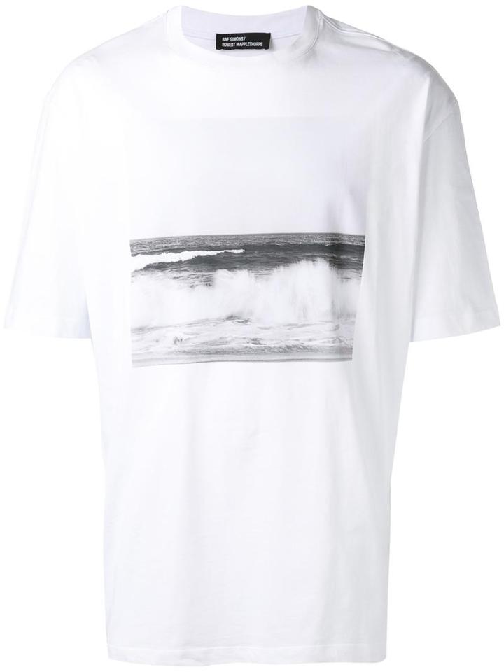 Raf Simons Photo Print T-shirt, Men's, Size: Large, White, Cotton