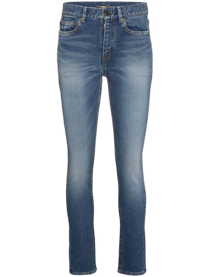 Saint Laurent Mid Rise Skinny Jeans - Blue
