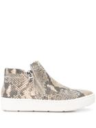 Dolce Vita Snakeskin Effect Side Zip Sneakers - Brown