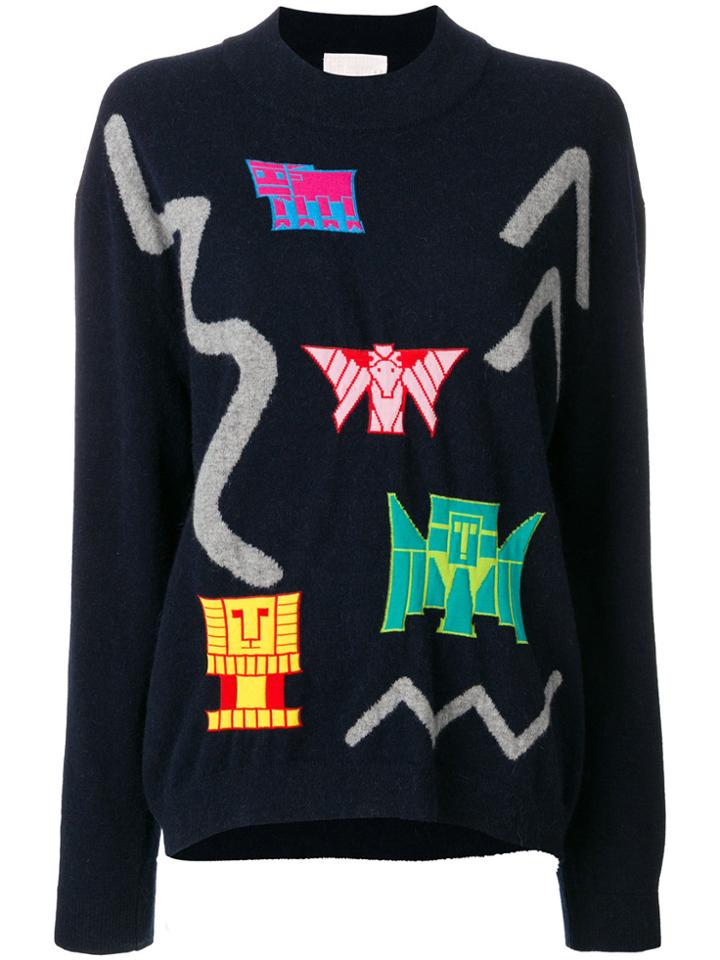 Peter Pilotto Intarsia Knit Sweater - Blue