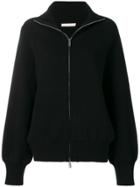 The Row Slouchy Zip Front Cardigan - Black