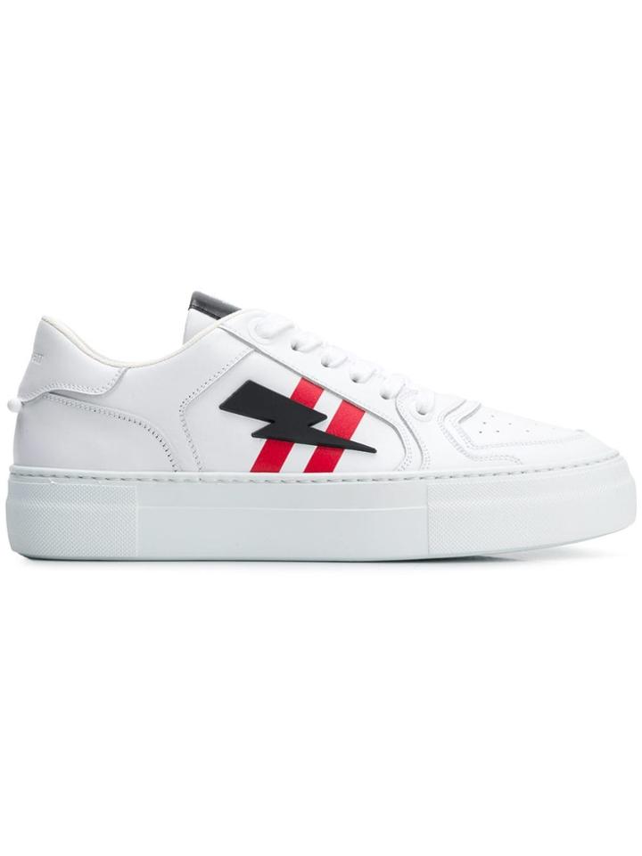 Neil Barrett Modernist Basket Low Sneakers - White