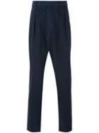 Officine Generale - High Waist Trousers - Men - Cotton - 48, Blue, Cotton