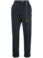Peserico High Waisted Cropped Trousers - Blue