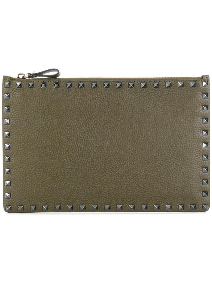 Valentino Valentino Garavani Rockstud Clutch - Green